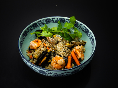 фото Чесночный рис с морепродуктами